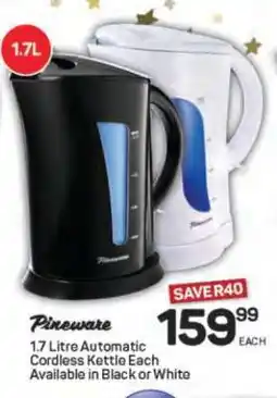 Pick n Pay Pineware 1.7 Litre Automatic Cordless Kettle offer
