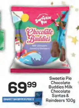 Pick n Pay Sweetie Pie Chocolate Buddies Milk Chocolate Santas & Reindeers 100g offer