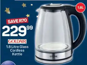 Pick n Pay Goldair 1.8 Litre Glass Cordless Kettle offer