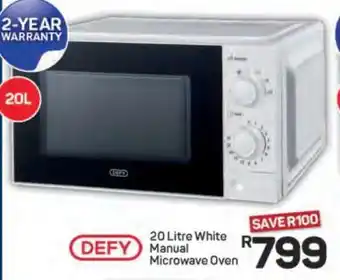 Pick n Pay DEFY 20 Litre White Manual Microwave Oven offer