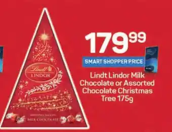Pick n Pay Lindt Lindor Milk Chocolate or Assorted Chocolate Christmas Tree 175g offer