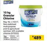 Builders Warehouse BLU52 Granular Chlorine 670325-10kg offer