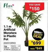 Builders Warehouse Flora 1.1m Artificial Monstera In Plastic Pot 850010890 offer