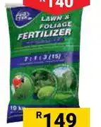 Builders Warehouse Protek 10Kg Lawn & Foliage Fertiliser 7:1:3 (714415) offer