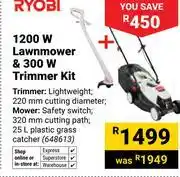 Builders Warehouse Ryobi 1200W Lawnmower & 300W Trimmer Kit 648613 offer