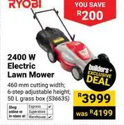 Builders Warehouse Ryobi 2400W Electric Lawn Mower 536635 offer