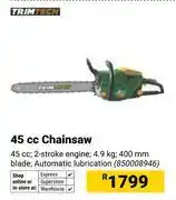 Builders Warehouse Trimtech 45cc Chainsaw 850008946 offer