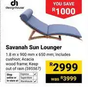 Builders Warehouse Design House Savanah Sun Lounger 1.8m x 900mm x 650mm (595567) offer