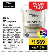 Builders Warehouse Fired Earth 20L Whispers (755614) offer