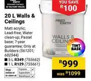 Builders Warehouse Fired Earth 20L Walls & Ceilings (561201, 602544) offer