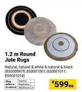 Builders Warehouse 1.2m Round Jute Rugs (850000979,850001001,850001011,850001014)-Each offer
