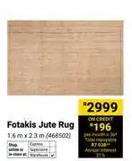 Builders Warehouse Fotakis Jute Rug 1.6m x 2.3m (468502) offer