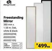 Builders Warehouse Design House Freestanding Mirror 380mm x 1.58m Oak,White & Black(850002098,850002099,850002109)-Each offer