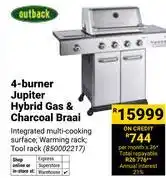 Builders Warehouse Outback 4 Burner Jupiter Hybrid Gas & Charcoal Braai (850002217) offer