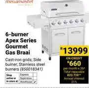 Builders Warehouse Megamaster 6 Burner Apex Series Gourmet Gas Braai (850018341) offer