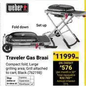 Builders Warehouse Weber Traveler Gas Braai (762198) offer