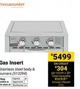 Builders Warehouse Megamaster Gas Insert (513394) offer