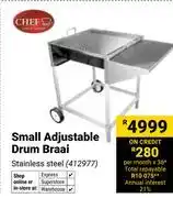 Builders Warehouse Chef Small Adjustable Stainless Steel Drum Braai 412977 offer