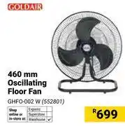 Builders Warehouse Goldair 460mm Oscillating Floor Fan GHFO-002 W offer