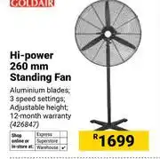 Builders Warehouse Goldair Hi-Power 260mm Standing Fan 426847 offer