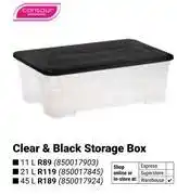 Builders Warehouse Contour Clear & Black 11Ltr Storage Box 850017903 offer