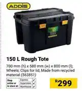 Builders Warehouse Addis 150Ltr Rough Tote 700mm (H) x 580mm (W) x 800mm (L) 563851 offer