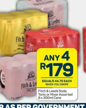 Pick n Pay Fitch & leedes mixers 4 offer