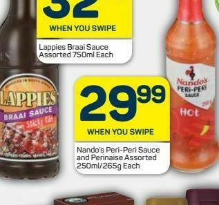 Pick n Pay Nando's sauces offer