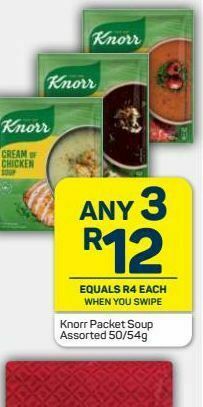 Pick n Pay Knorr packet soup 3 offer