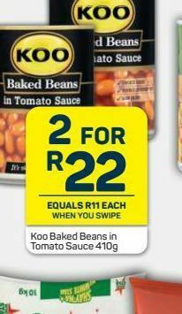 Pick n Pay Koo baked beans in tomato sauce 2 offer