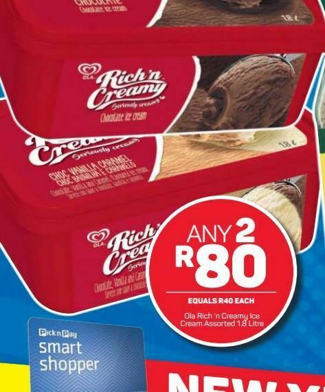 Ola Rich N Creamy Ice Cream Offer At Pick N Pay