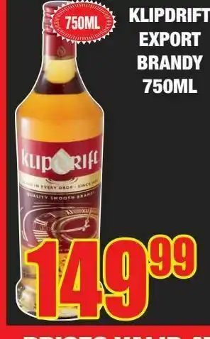 Boxer Liquors Klipdrift premium brandy offer