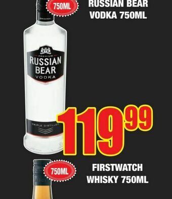 Boxer Liquors Russian bear vodka offer