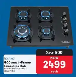 Makro CADAC 600 mm 4-Burner Glass Gas Hob offer