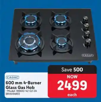 Makro CADAC 600 mm 4-Burner Glass Gas Hob offer
