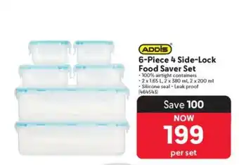 Makro ADDIS 6-Piece 4 Side-Lock Food Saver Set offer