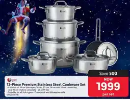 Makro 12-Piece Premium Stainless Steel Cookware Set offer