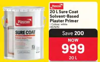 Makro Plascon 20 L Sure Coat Solvent-Based Plaster Primer offer