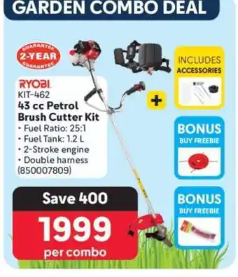 Makro RYOBI KIT-462 43 cc Petrol Brush Cutter Kit offer