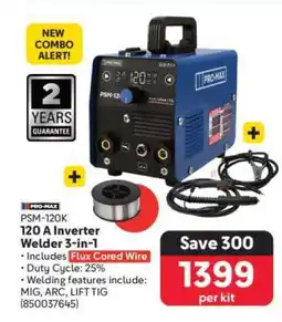 Makro PRO-MAX PSM-120K 120 A Inverter Welder 3-in-1 offer