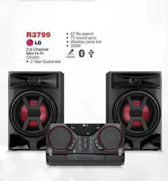 OK Furniture LG 2.0-Channel Mini Hi-Fi CK43N offer