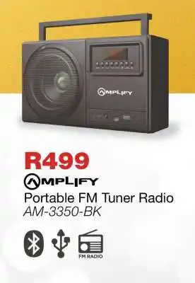 OK Furniture Amplify Portable FM Tuner Radio AM-3350-BK offer