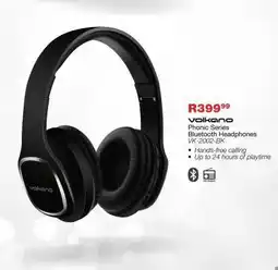 OK Furniture Volkano Phonic Series Bluetooth Headphones VK-2002-BK offer