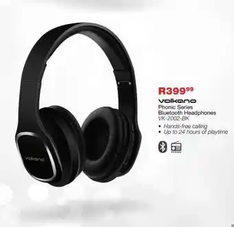 OK Furniture Volkano Phonic Series Bluetooth Headphones VK-2002-BK offer