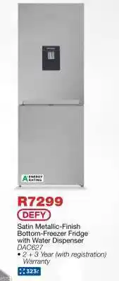 OK Furniture DEFY Satin Metallic-Finish Bottom-Freezer Fridge with Water Dispenser DAC627 offer