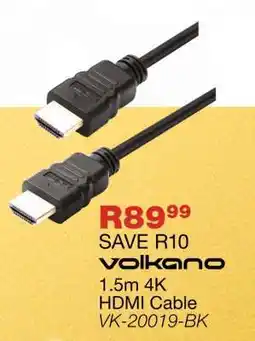 OK Furniture Volkano 1.5m 4K HDMI Cable offer