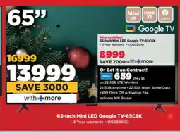 HiFi Corp 65-Inch Mini LED Google TV-65C6K offer