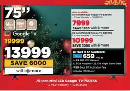 HiFi Corp 75-Inch Mini LED Google TV-75C6KS offer