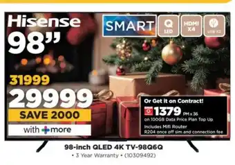 HiFi Corp Hisense 98-inch QLED 4K TV-98Q6GQ offer