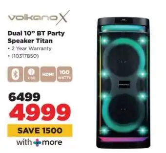 HiFi Corp Volkano X Dual 10 BT Party Speaker Titan offer